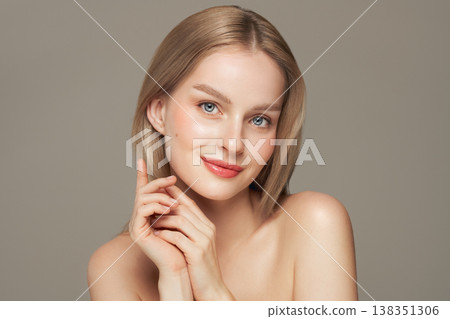 Portrait beautiful young woman with clean fresh skin 138351306