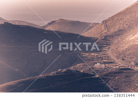 Mountains hills Mani landscape, Greece. 138351444