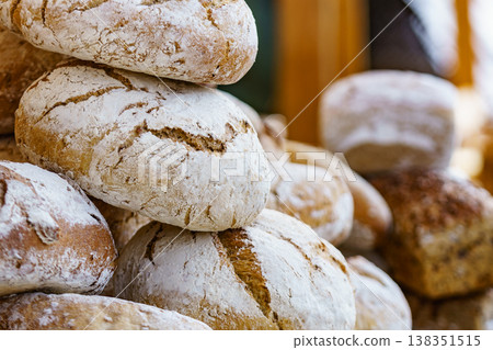 Many rustic fresh bread loaves Many rustic fresh bread loaves 138351515