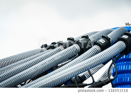 Plastic corrugated pipes in agricultural machinery. Plastic corrugated pipes in agricultural machinery. 138351518