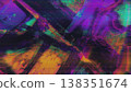 Digital Glitch Art in Neon Purple, Orange, Cyan for Retro 80s, Cyberpunk Style 138351674