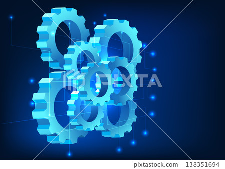 Cog technology The arranged gear teeth are connected to a technological circuit. It represents the development of technology. that allows people to access information well-being Cog technology The arranged gear teeth are connected to a technological circuit. It represents the development of technology. that allows people to access information well-being 138351694