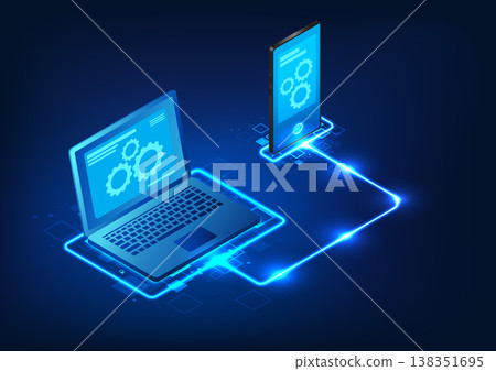 Computer technology The screen has gears that connect to the smartphone. It refers to the transmission of important information from mobile phones into the computer system. Computer technology The screen has gears that connect to the smartphone. It refers to the transmission of important information from mobile phones into the computer system. 138351695