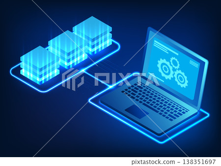 Computer technology The screen has gears that connect to the server. Refers to a computer that retrieves and stores large amounts of data via the internet into servers. Computer technology The screen has gears that connect to the server. Refers to a computer that retrieves and stores large amounts of data via the internet into servers. 138351697