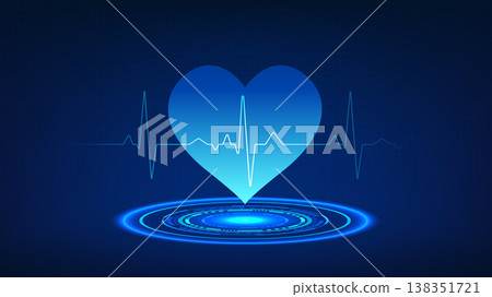 Medical technology Heart placed on technology circle with heart wave It refers to technology that measures a patient's heartbeat in order to diagnose disease and provide treatment. Medical technology Heart placed on technology circle with heart wave It refers to technology that measures a patient's heartbeat in order to diagnose disease and provide treatment. 138351721
