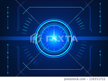 Time technology The clock is in the center surrounded by circles and elements. The concept of time allocation within the organization to achieve goals in the time that customers want. Time technology The clock is in the center surrounded by circles and elements. The concept of time allocation within the organization to achieve goals in the time that customers want. 138351722