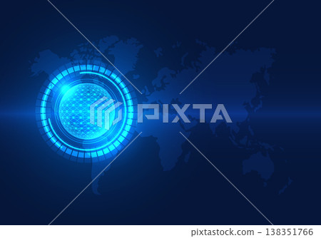 Technology circle is on the map of the world. It means technology that can reach everyone in the world. Helps to be more comfortable. both send communication information doing business abroad Technology circle is on the map of the world. It means technology that can reach everyone in the world. Helps to be more comfortable. both send communication information doing business abroad 138351766