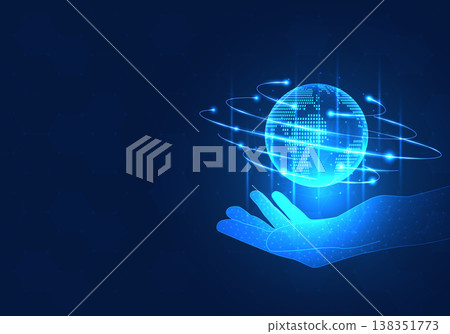 Businessman hand holding the globe Referred to businessmen who bring technology to help manage the management of the company. Let the company grow and expand its business overseas to increase sales. Businessman hand holding the globe Referred to businessmen who bring technology to help manage the management of the company. Let the company grow and expand its business overseas to increase sales. 138351773