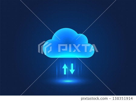 Clouds and arrows placed alternately represent Technology that helps to store data and export data to various places, making life more convenient and easier, reducing delays and saving costs. Clouds and arrows placed alternately represent Technology that helps to store data and export data to various places, making life more convenient and easier, reducing delays and saving costs. 138351914