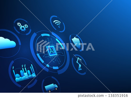 Industry 4.0 technology transforms industries to be fully automated by using technology and artificial intelligence to manage production, transportation, data protection and storage systems. Industry 4.0 technology transforms industries to be fully automated by using technology and artificial intelligence to manage production, transportation, data protection and storage systems. 138351916