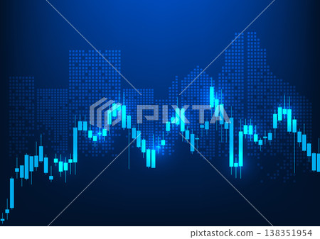 Stock chart is a technology created to display financial market prices for investors to analyze buy or sell. Candlestick chart with a building on the back. It represents how to grow your business. Stock chart is a technology created to display financial market prices for investors to analyze buy or sell. Candlestick chart with a building on the back. It represents how to grow your business. 138351954