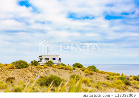 Camper on cliff, coast in Spain Camper on cliff, coast in Spain 138352009