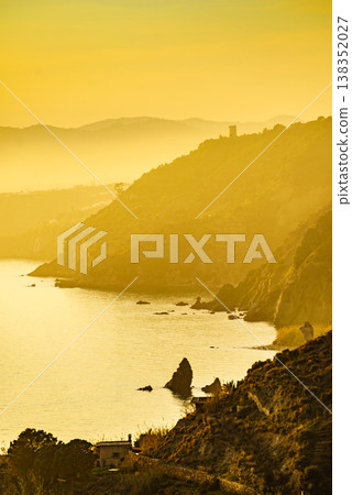 Spanish coast landscape, cliffs in Andalusia. Spanish coast landscape, cliffs in Andalusia. 138352027