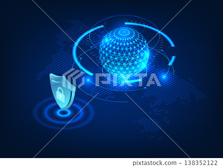 Processor technology in artificial intelligence The front of the processor is a circular shield with a lock. Referring to cyber security technology 138352122