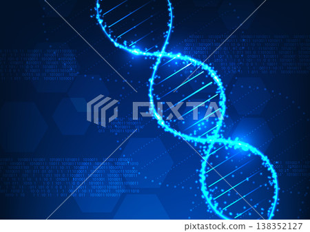Medical technology. Structure of DNA with numerical codes as elements. It represents the use of technology in medicine that shows DNA information. to bring information to research and treat patients 138352127