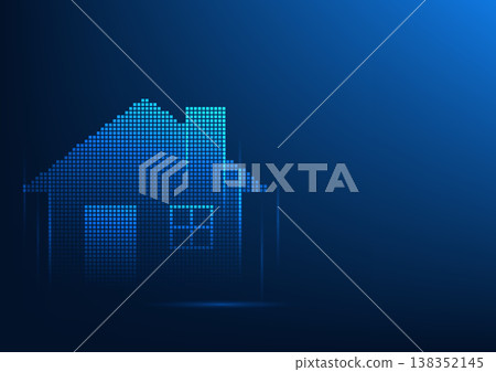 Internet of Things technology A house connected to IOT through an internet connection. via WiFi signal It is a smart home that can be controlled via mobile phone. 138352145