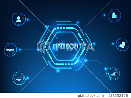 Financial technology Fintech is on the inside of the circle. Modern finance brings in technology to help manage transactions. both money transfer Pay for products online 24 hours a day. Financial technology Fintech is on the inside of the circle. Modern finance brings in technology to help manage transactions. both money transfer Pay for products online 24 hours a day. 138352156