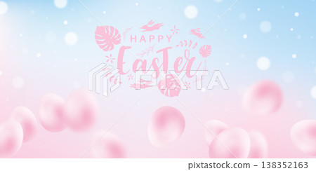 Happy Easter! Beautiful Easter greeting card background vector illustration featuring... Happy Easter! Beautiful Easter greeting card background vector illustration featuring... 138352163