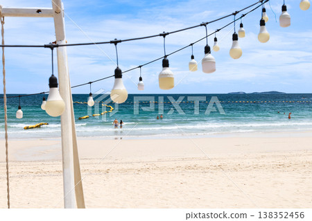 A beach under a clear blue sky A beach under a clear blue sky 138352456