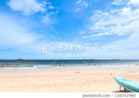 A beach under a clear blue sky A beach under a clear blue sky 138352460