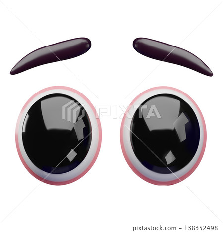 Eyes wide open realistic vector 3D design, cartoon volume looking eye and brows facial expression, funny eyesight pair Eyes wide open realistic vector 3D design, cartoon volume looking eye and brows facial expression, funny eyesight pair 138352498