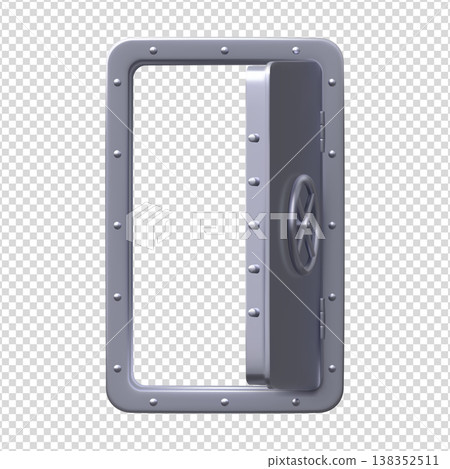 Submarine door with a circular wheel lock, armor metal entrance open, vector realistic 3D bunker, bomb shelter door Submarine door with a circular wheel lock, armor metal entrance open, vector realistic 3D bunker, bomb shelter door 138352511