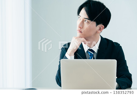 Young businessman working on a computer Young businessman working on a computer 138352793