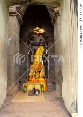 Stone Buddha statues of Angkor Wat, Cambodia 138352856