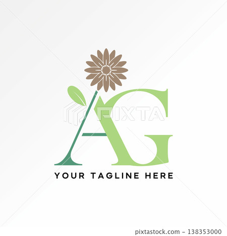 Letter AG font with sunflower stalk fashion decoration garden blossom plant logo design graphic concept creative premium vector stock image top sell Letter AG font with sunflower stalk fashion decoration garden blossom plant logo design graphic concept creative premium vector stock image top sell 138353000