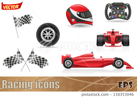 set racing icons vector illustration set racing icons vector illustration 138353046