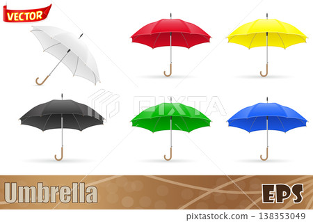 colors umbrellas vector illustration isolated on white background colors umbrellas vector illustration isolated on white background 138353049