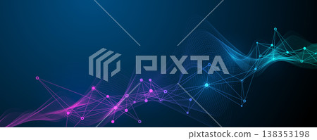 Modern digital technology background design with molecular plexus lines and dots. Futuristic network connection. Data flow. Abstract mesh, big data technology, AI, science, cyberspace. Modern digital technology background design with molecular plexus lines and dots. Futuristic network connection. Data flow. Abstract mesh, big data technology, AI, science, cyberspace. 138353198