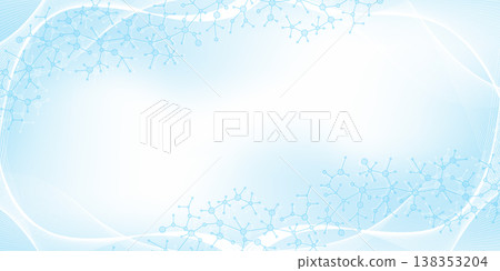 Molecular abstract structure background. Scientific vector illustration with molecule DNA. Medical, science and technology concept for banner template or header Molecular abstract structure background. Scientific vector illustration with molecule DNA. Medical, science and technology concept for banner template or header 138353204