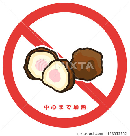 Cook thoroughly to prevent food poisoning. Do not undercook chicken. (Chicken preparation hygiene management icon) Cook thoroughly to prevent food poisoning. Do not undercook chicken. (Chicken preparation hygiene management icon) 138353732