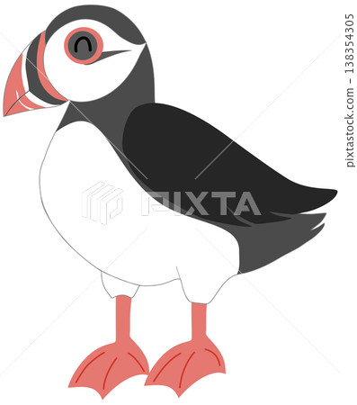 Cute Atlantic Puffin Illustration - Cartoon Sea Bird Cute Atlantic Puffin Illustration - Cartoon Sea Bird 138354305