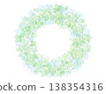 Watercolor hydrangea wreath frame material: Refreshing hydrangeas of early summer and hand-drawn texture (rainy season, June bride, mother) 138354316