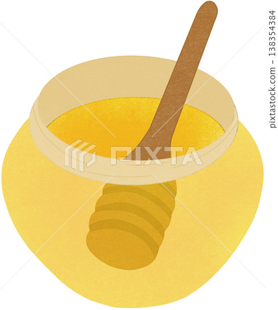 yellow honey natural with with honey dipper yellow honey natural with with honey dipper 138354384