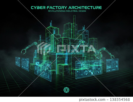 Smart Factory Architecture Digital City Industrial Concept Smart Factory Architecture Digital City Industrial Concept 138354568