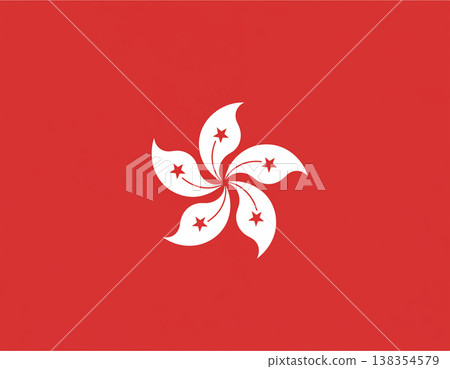 Hong Kong Flag Red Background Bauhinia Flower Symbol Hong Kong Flag Red Background Bauhinia Flower Symbol 138354579