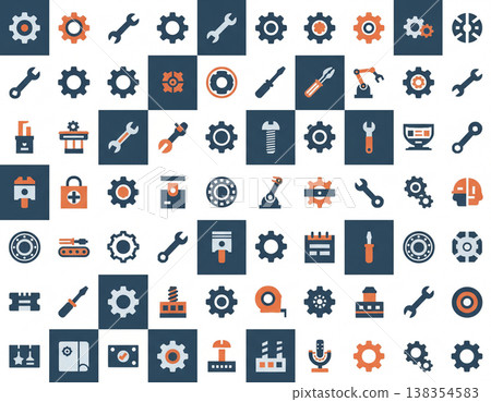 Industrial Tools and Gear Icon Set Engineering Collection Industrial Tools and Gear Icon Set Engineering Collection 138354583