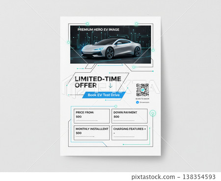 Automotive Poster Template QR Code Marketing Design 138354593