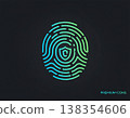 Digital Fingerprint Cyber Security Identity Protection Icon 138354606