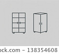 Furniture Cabinet Line Icon Minimal Storage Design 138354608