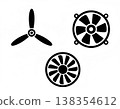 Fan Blade and Turbine Icon Set Mechanical Symbols 138354612