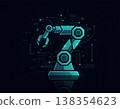 Futuristic Robotic Arm Flat Illustration Technology Icon 138354623