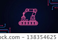 Neon Robotic Conveyor Automation System Illustration 138354625