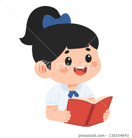 Girl student reading a book for learning Girl student reading a book for learning 138354643