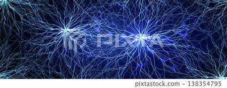 Neural Network Brain Neurone Synapse Connections Lightning Ball Energy Glow. Machine Learning Technology Background for AI Data Flow, BigData, Medical Science Research, Biotech. Vector illustration Neural Network Brain Neurone Synapse Connections Lightning Ball Energy Glow. Machine Learning Technology Background for AI Data Flow, BigData, Medical Science Research, Biotech. Vector illustration 138354795
