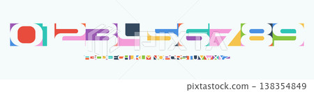 Color Numbers Letters Alphabet Font for Kid Birthday Years Logo, Corporate Anniversary Sign, Race Sport Team Jersey Numeric. Colorful Cutout Paper Typographic Design. Sports Num. Vector Illustration Color Numbers Letters Alphabet Font for Kid Birthday Years Logo, Corporate Anniversary Sign, Race Sport Team Jersey Numeric. Colorful Cutout Paper Typographic Design. Sports Num. Vector Illustration 138354849