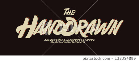 Hand Drawn Font Cartoon Calligraphic Logo Alphabet, Handwritten Letter Set for Modern Lettering Loose Typography, Creative Typographic Design for Holi Title, Fast Text Headline. Vector Typeface Hand Drawn Font Cartoon Calligraphic Logo Alphabet, Handwritten Letter Set for Modern Lettering Loose Typography, Creative Typographic Design for Holi Title, Fast Text Headline. Vector Typeface 138354899
